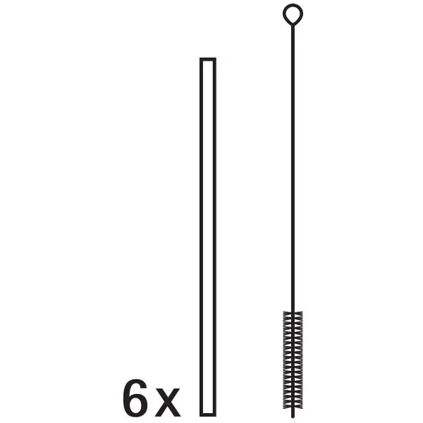 Baric Trinkhalm-Set Cromargan®, 18 cm, 6-teilig plus mit Reinigungsbürste