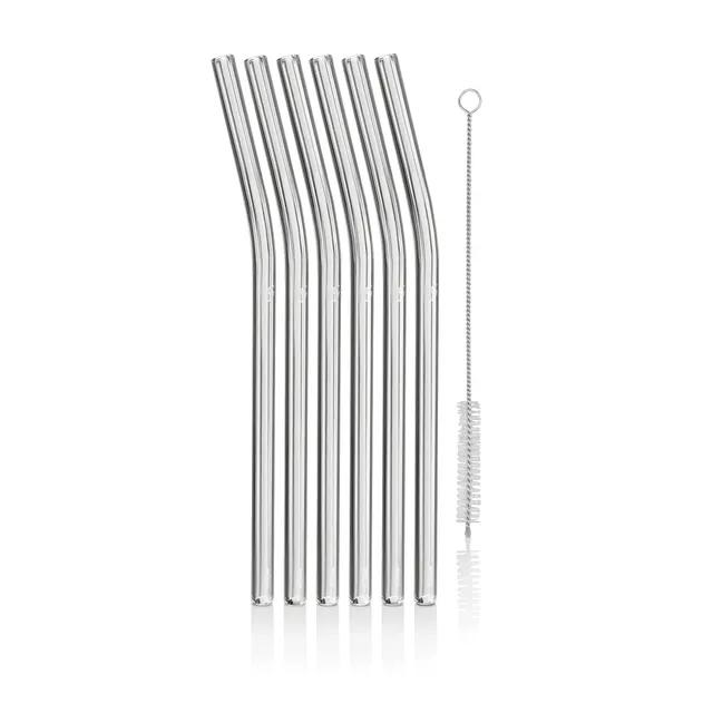Baric Trinkhalme aus Glas, 22 cm, 6 Stück