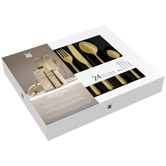 Boston Besteck-Set, Champagner Gold, 24-teilig, Cromargan® hochwertiger Edelstahl
