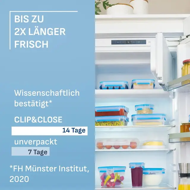 Emsa Clip & Close Frischhaltedosen 4-teiliges Set 0,2L N10337