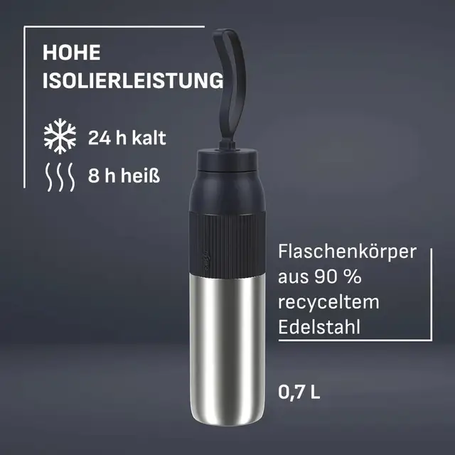 Emsa beYou Twist Bottle, Isolier-Trinkflasche, 0,7 L, N21931