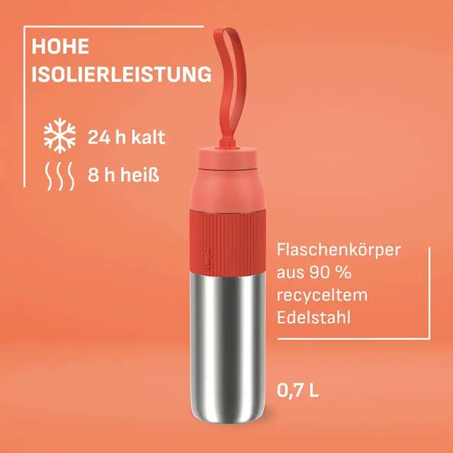 Emsa beYou Twist Bottle, Isolier-Trinkflasche, 0,7 L, N21933