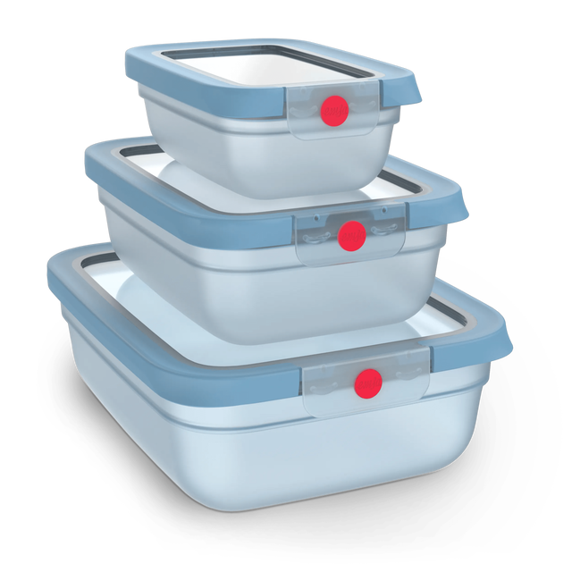Emsa oneClick Frischhaltedosen 3-teiliges Space Saving Set (0,5 / 1,2 / 2,3 L) N12302