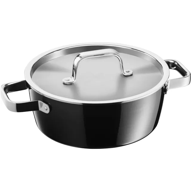 Fusiontec Aromatic Bratentopf mit Deckel, 22 cm, Black