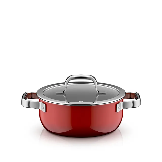 Fusiontec Mineral Pro, Bratentopf mit Deckel, 20 cm, Passion Red