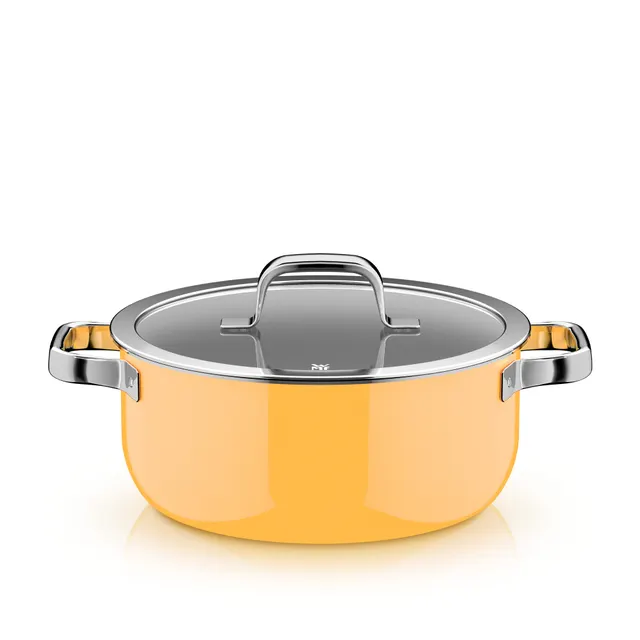 Fusiontec Mineral Pro, Bratentopf mit Deckel, 24 cm, Mango Yellow