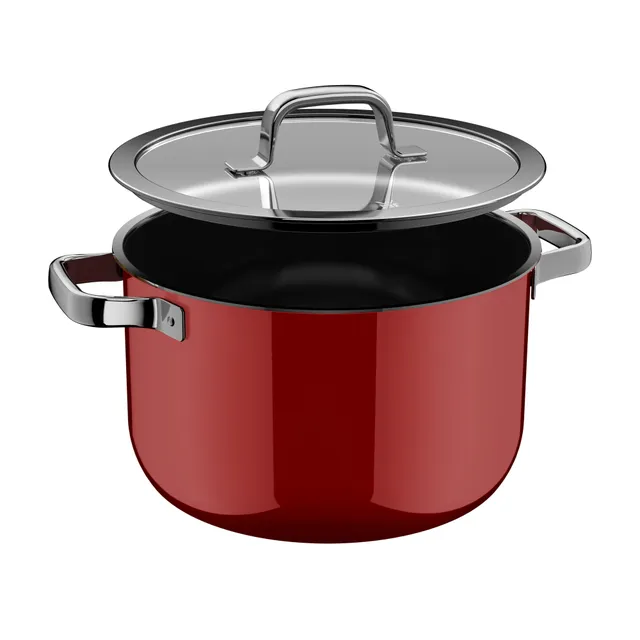 Fusiontec Mineral Pro, Kochtopf mit Deckel, 24 cm, Passion Red