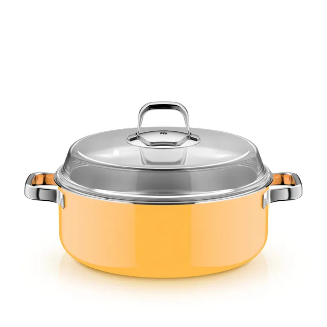 Fusiontec Mineral Pro, Schmortopf mit Deckel, 28 cm, Mango Yellow