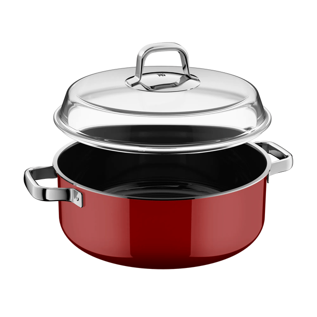 Fusiontec Mineral Pro, Schmortopf mit Deckel, 28 cm, Passion Red