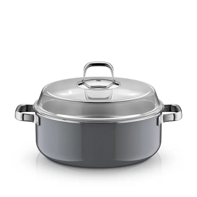 Fusiontec Mineral Pro, Schmortopf mit Deckel, 28 cm, Platinum