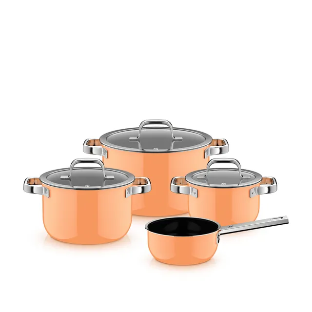 Fusiontec Mineral Pro, Topf-Set, 4-teilig, Papaya Orange