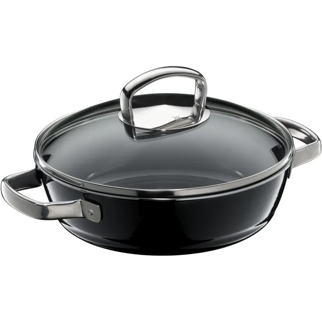 Fusiontec Mineral Schmorpfanne mit Glasdeckel, 24 cm, Black