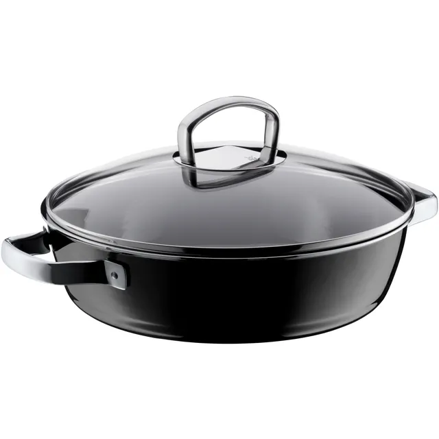 Fusiontec Mineral Schmorpfanne mit Glasdeckel, 28 cm, Black