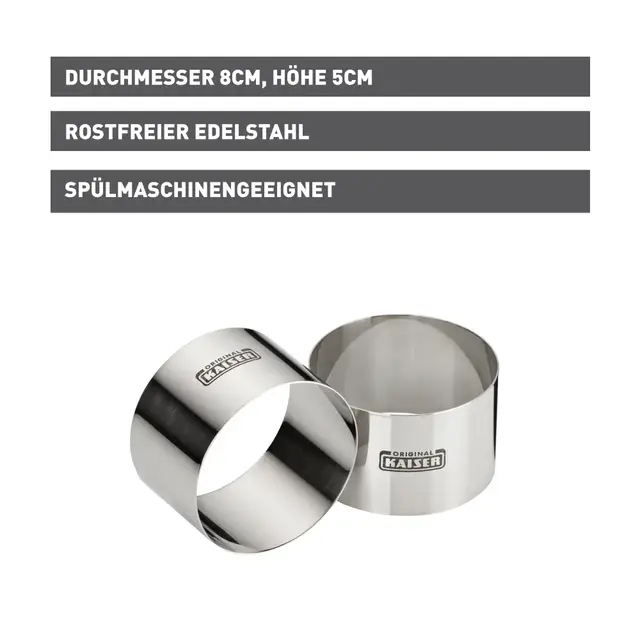 KAISER Inspiration Dessert- und Speiseringe, 2 Stück