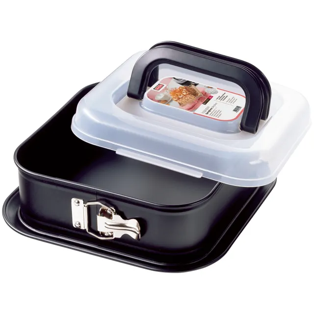 KAISER Inspiration Springform quadratisch mit Transporthaube, 24 x 24 cm