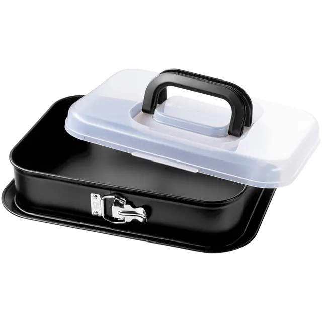 KAISER Inspiration Springform rechteckig mit Transporthaube, 35 x 24 cm