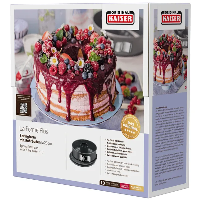 KAISER La Forme Plus Springform mit Rohrboden und SafeClick, 26 cm