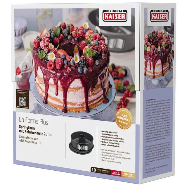 KAISER La Forme Plus Springform mit Rohrboden und SafeClick, 28 cm