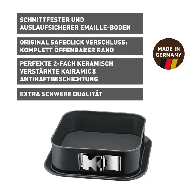 KAISER La Forme Plus Springform mit SafeClick, quadratisch, 24 x 24 cm