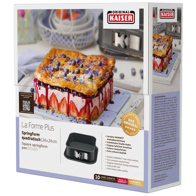 KAISER La Forme Plus Springform mit SafeClick, quadratisch, 24 x 24 cm