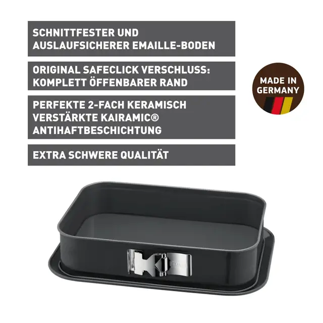KAISER La Forme Plus Springform mit SafeClick, rechteckig, 35 x 24 cm