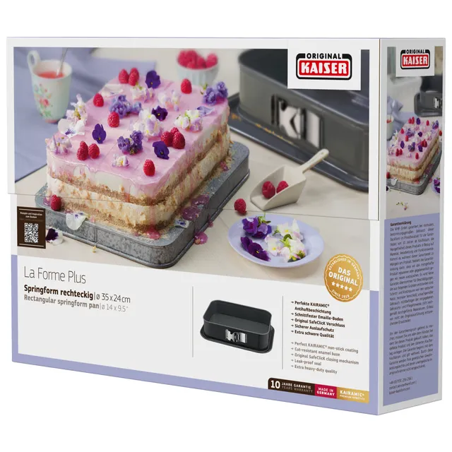 KAISER La Forme Plus Springform mit SafeClick, rechteckig, 35 x 24 cm