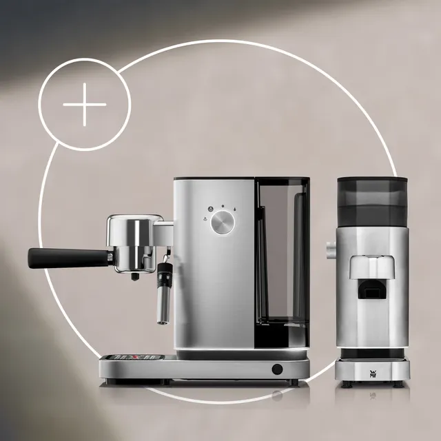 Lumero Set: WMF Lumero Espresso Siebträgermaschine und Espressomühle