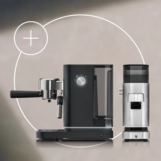 Lumero Set: WMF Lumero Espressomaschine in Deep Black mit Espressomühle