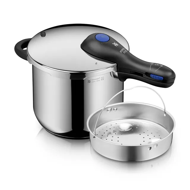 Perfect Plus One Pot Schnellkochtopf mit Dampfgareinsatz, 22 cm, 6,5 Liter