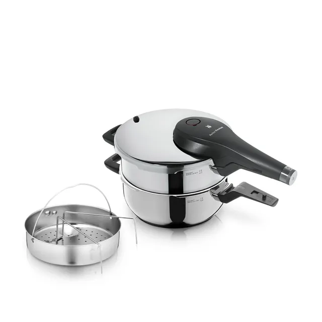 Perfect Premium One Pot Schnellkochtopf-Set mit Dampfgareinsatz, 22 cm, 4,5 und 3,0 Liter, stapelbar