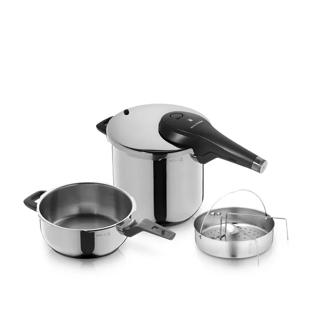 Perfect Premium One Pot Schnellkochtopf-Set mit Dampfgareinsatz, 22 cm, 6,5 und 3,0 Liter
