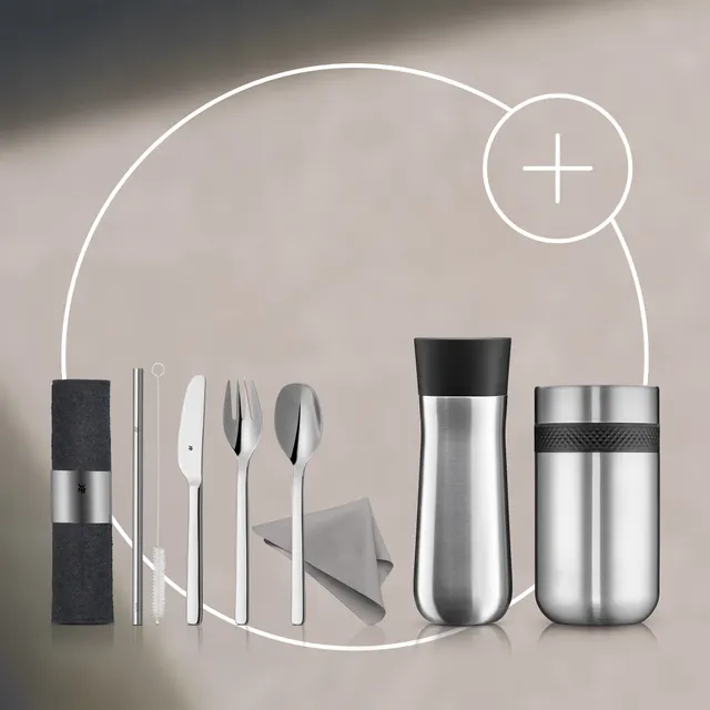 Picknick Essentials Set: Besteck, Behälter und Becher