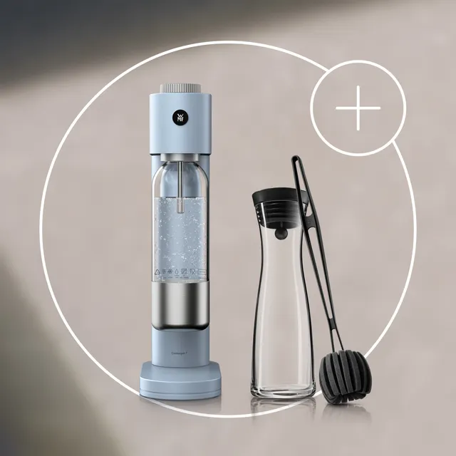 Set: Element One Wassersprudler, Ice Flow mit Wasserkaraffe und Reinigungsbürste
