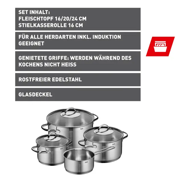 Silit Achat Topf-Set, 4-teilig