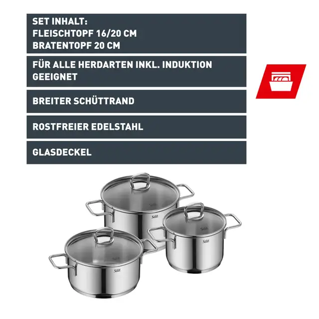 Silit Alicante Topf Set 3 teilig