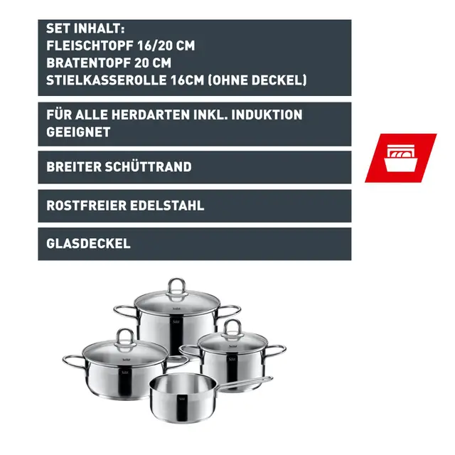 Silit Diamant Topf-Set, 4-teilig
