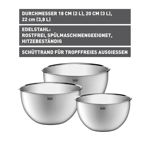 Silit Küchenschüssel-Set, 3-teilig
