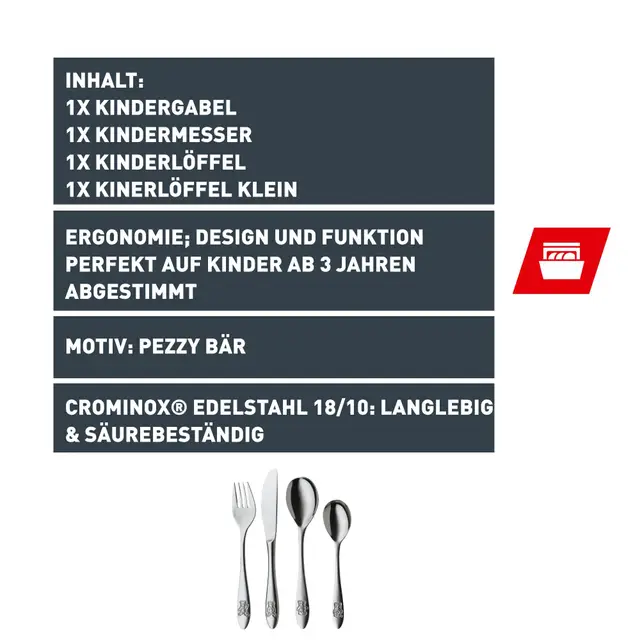 Silit Pezzy Kids Kinderbesteck-Set, 4-teilig
