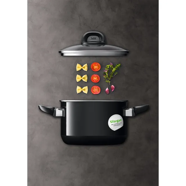 Silit Silargan® Modesto Bratentopf mit Deckel, 16 cm, Black