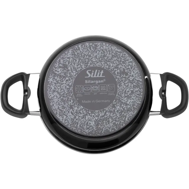 Silit Silargan® Modesto Bratentopf mit Deckel, 20 cm, Black