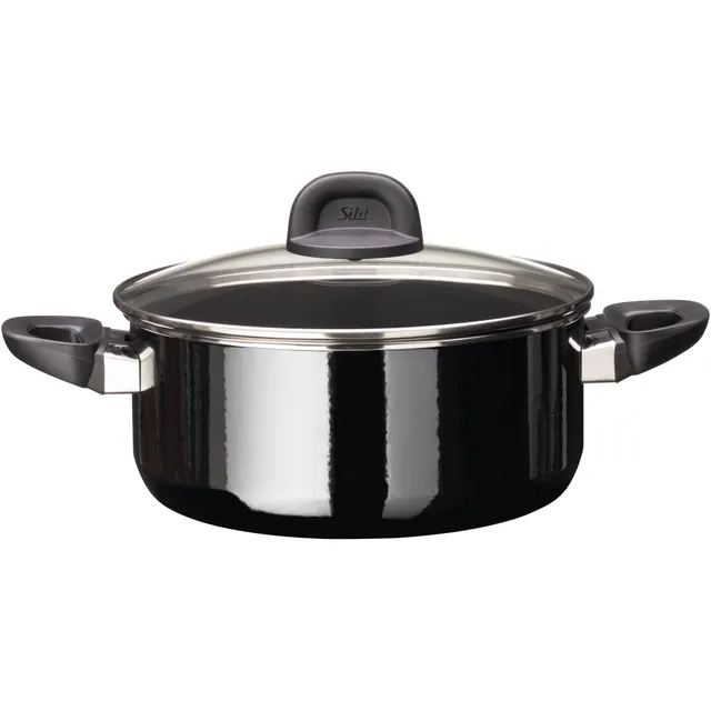 Silit Silargan® Modesto Bratentopf mit Deckel, 24 cm, Black