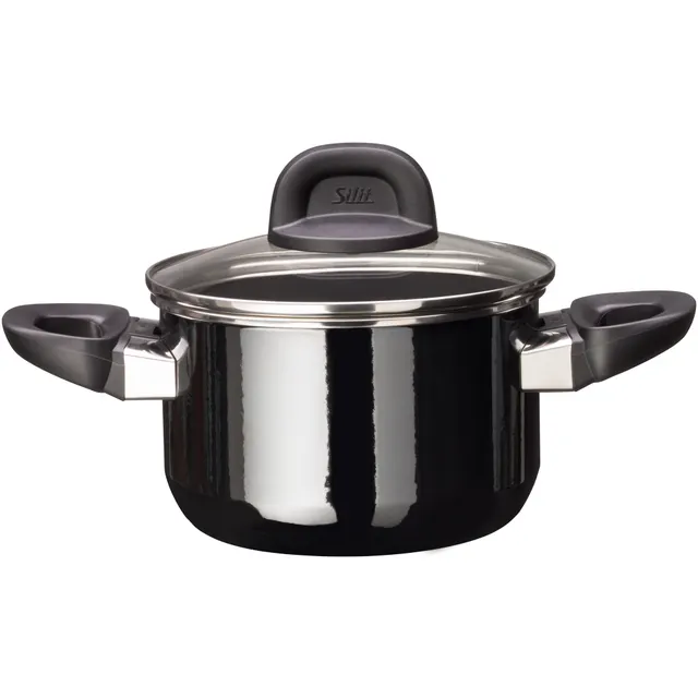 Silit Silargan® Modesto Kochtopf mit Deckel, 16 cm, Black
