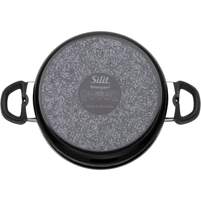 Silit Silargan® Modesto Kochtopf mit Deckel, 24 cm, Black