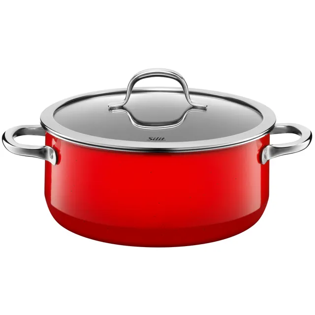 Silit Silargan® Passion Bratentopf mit Deckel, 24 cm, Red