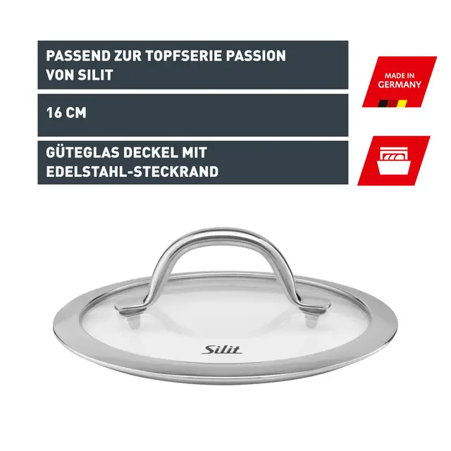 Silit Silargan Passion Glasdeckel, 16 cm