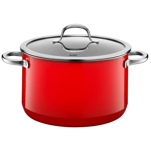 Silit Silargan® Passion Kochtopf mit Deckel, 24 cm, Red