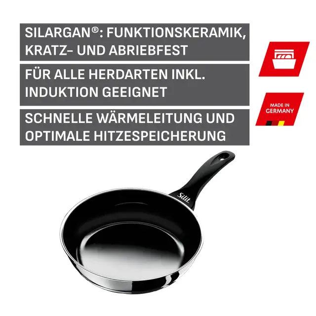 Silit Silargan® Professional Stielpfanne hoch, 20 cm, Black