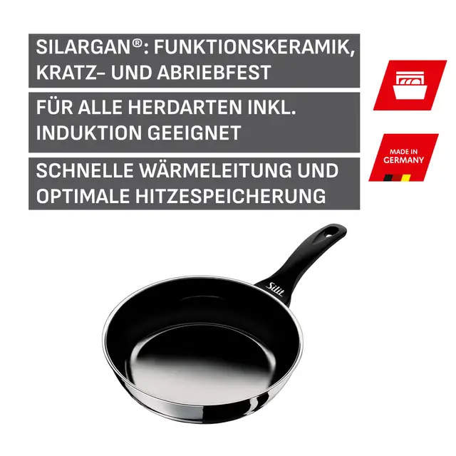 Silit Silargan® Professional Stielpfanne hoch, 24 cm, Black