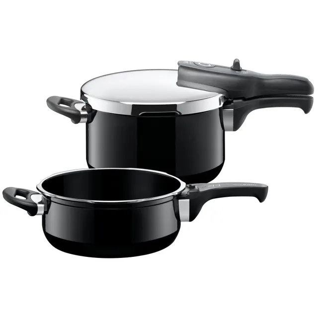 Silit Silargan® Sicomatic t-Plus Schnellkochtopf-Set, 22 cm, 4,5 l und 3,0 l, Black