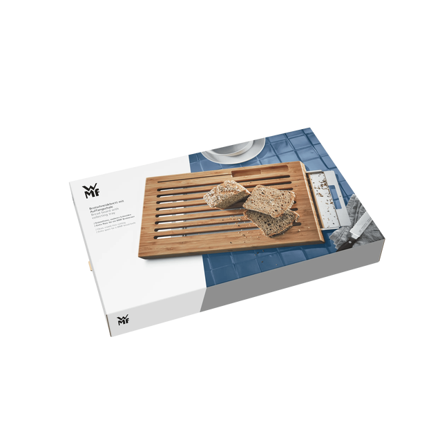 Smart Storage Brotschneidebrett mit Auffangschale Schneidebrett, 44 x 27 cm